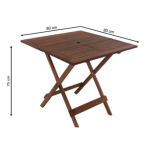 Conjunto Artek Quadrado com Cadeiras Dobráveis E Furo Ombrelone - Imagem 3