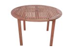 Conjunto Mesa E 4 Cadeiras Madeira Munik Furo Para Ombrelone - Imagem 5