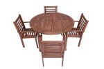 Conjunto Mesa E 4 Cadeiras Madeira Munik Furo Para Ombrelone - Imagem 2
