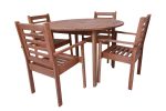 Conjunto Mesa E 4 Cadeiras Madeira Munik Furo Para Ombrelone - Imagem 3