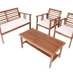 Conjunto Madeira Maciça Namoradeira 4 Peças Cancun