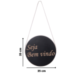 Plaquinha Decorativa Entalhada Seja Bem Vindo - Imagem 2