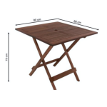 Mesa Madeira Dobrável Artek Furo para Ombrelone - Imagem 6