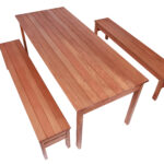 Conjunto Mesa 2 Bancos Em Madeira Maciça Churrasco Gourmet 180