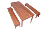Conjunto Mesa 2 Bancos Em Madeira Maciça Churrasco Gourmet 180