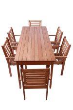 Conjunto Mesa e 6 Cadeiras Madeira Maciça Churrasco Gourmet - Imagem 2