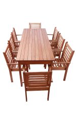 Conjunto Mesa e 8 Cadeiras Madeira Maciça Churrasco Gourmet