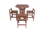 Conjunto Turin Quadrado Mesa Dobrável 60x60 Com Banquetas - Imagem 2