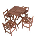 Conjunto Turin Quadrado Mesa Dobrável 60x60 Com Banquetas