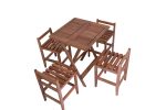 Conjunto Turin Quadrado Mesa Dobrável 60x60 Com Banquetas
