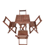 Conjunto Verona Mesa 60x60 E 4 Cadeiras Dobráveis
