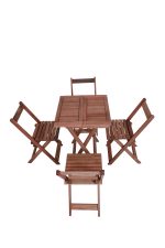 Conjunto Verona Mesa 60x60 E 4 Cadeiras Dobráveis