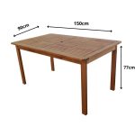 Conjunto Madeira Maciça, 6 Cadeiras Empilháveis e Mesa Retangular - Imagem 8