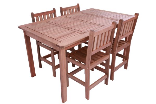 Conjunto Madeira Maciça Mesa Retangular 4 Cadeiras Fiera - Imagem 1
