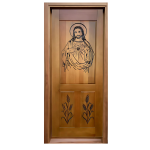 Porta Madeira Maciça Entalhada modelo Sagrado coração de Jesus  somente folha