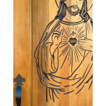 Porta Madeira Maciça Entalhada modelo Sagrado coração de Jesus  somente folha - Imagem 2